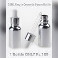 Empty Bottles for Serum Silver color glass small dropper bottle Cosmetic Container with Droppers Refillable 20ML( 1Pcs ). 