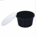 25 Pack Black Microwave Sauce Containers with Lid - 1oz Disposable Round Food Boxes. 