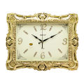 Hitco Square Antique Wall Clock - Unique Design Wall Clocks - Wall Clocks for Bedroom / Living Room / Decor - Square Clock Wall Stylish - Decorating Item - Golden Clock. 