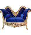 Shisham Divan Sofa   Golden & Blue. 