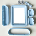 Complete Mirror Set All in One/ With Mirror/ With Storage Rack or Shelf/ With Towel Rail/ With Toothbrush Holder/ With Soap Dish Holder, and Hanger Hooks. Aaina/ Mirror/ Bathroom Mirror/ Basin Mirror/ Sheesha Set.. 