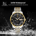 LouisWill Men's Fashion Watch Chinese English Double Calendar Watch Waterproof Luminous Watch Diamond Quartz Watch Steel Band Watch Luminous Pointer Wrist Watches for Men. 