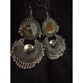 Antique mirror jhumkay. 