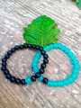 8MM SKY BLUE CRYSTAL BEADS COUPLE BRACLET-UNIQUE HAND MADE-BEADES BRACLET FOR MEN- BEADS BRACLETS FOR WOMEN-sky-blue beads-black beads-beads for jewelry-crystal beads-charming pearl beads bracelet-natural stone bracelet-natural gemstone bracelets-. 