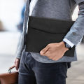 PU Leather A4 File Folder Document Holder Waterproof (Black). 