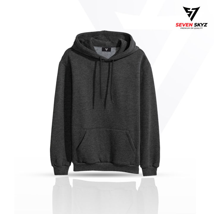 Plain Fleece Pull Over Winter Hoodies For Men and Women in Charcoal Grey Color