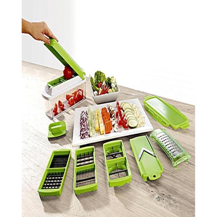 Nicer Dicer Plus 12 in 1 - Nicer Dicer Plus Speedy Chopper - Green 12 Pcs - Green - Green