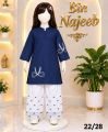 Bin Najeeb Kids Embroidered 2 Piece Suit Embroidered Kurti & Trouser. 