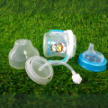 Sheep Print Baby Silicon Spout Training Cup Easy move into Baby Spout Step with Handle and straw Age 6 month + 140ml  5oz. 