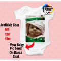 Custamize Your Baby Picture in Ramper 14 August Romer Custom Romper. 