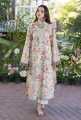 Floral Elegance Printed Lawn Ensemble with Embroidered Detailing & Chiffon Dupatta |dress for girls| dresses| dresses for women| Available at velvet vibes. 