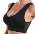 Seamless Free-Sized Camisole Blouse for Girls Air Bras for Women Non-Padded and Non-Wired Bra For Women Air Bra Best for 34-42 Sizes B-Cup and C Cups Brazzer for Women in Black Skin. 