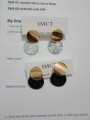 Korean Style Stone Design Round Acrylic Earrings. 