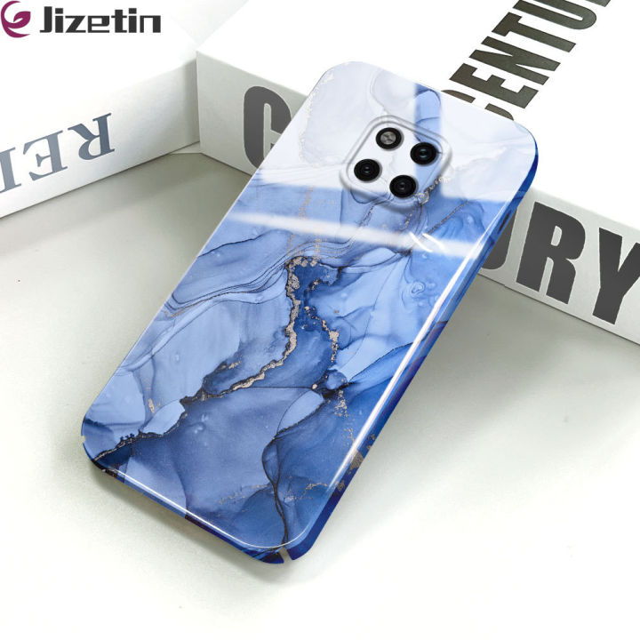 Jizetin for Huawei Mate 20 Pro Back Cover Brillant Marble Luxury Slim Hard Crashproof Mobile Phone Case For Boys Girls