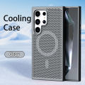 Luxury Heat Dissipation Hole For Magsafe Case For Samsung Galaxy S24 S23 FE S22 Ultra Plus Magnetic Wireless Charge Matte Cover. 