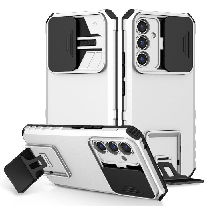 For Samsung Galaxy A14 5G Case Shockproof Armor Phone Case Push Window Slide Camera Lens Bracket Back Cover For Samsung A14 5G Case