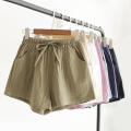 Oversize Shorts Summer Cotton Linen Shorts High Waist Black Shorts Women XL Mini Trousers Casual Basic Short Pants. 