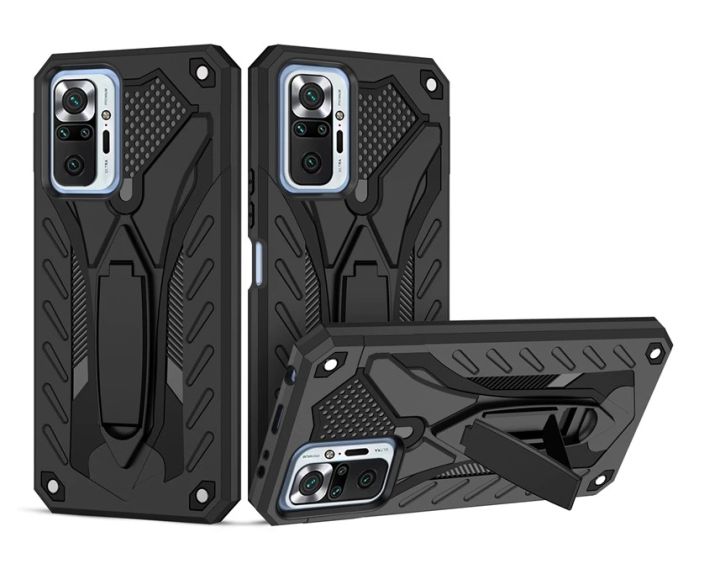 Xiaomi Redmi Note 10 Slim Armor Back Cover TPU with Integrated Kickstand Hybrid Protection