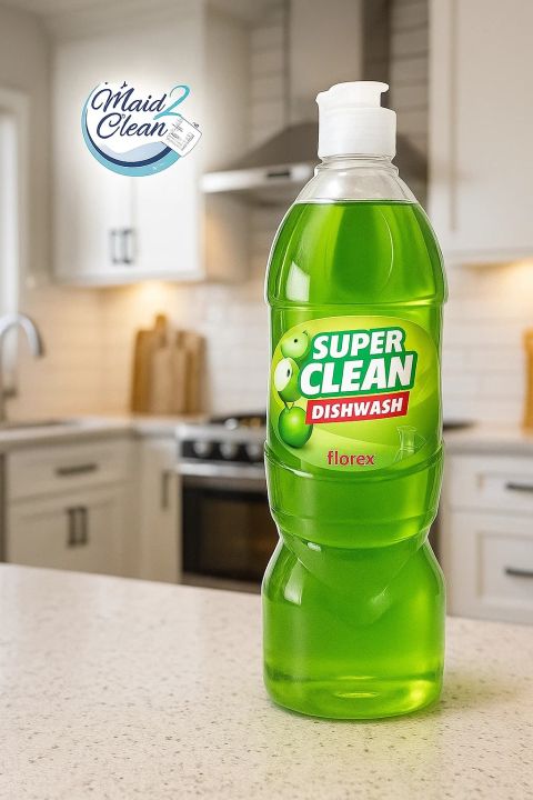 Maid 2 clean Apple Dishwash - Liquid Dishwash - Dish Cleaner - Extra Clean Dishwash Bottle - One Drop Cleaner - Thick Dishwash (1000ml) (Yellow)