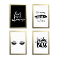Set of 4 Fashion Inspirational Quotes Wall Art - 12 × 8 Inches | Aesthetic Pictures Wall Frames For Room Decor With Trendy Posters - White Frame | Ready To Hang. 