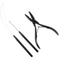 Micro Links Hair Extensions Kit, Hair Extension Pliers for Beads, Hair Extension Loop Needle Pulling Hook Tool Bead Device Tool Kits, Micro Link Tools for Hair or Feather Extensions Styling. 