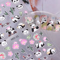 1Pcs Cartoon New Embossed Panda Nail Stickers Art Stickers Nail Art Decoration SUPER BABY. 