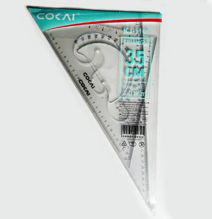 Cokai%20KJ-1135%20Set%20Square%202-Piece%20Set%20-%2035%20cm%20with%203mm%20Thickness,%20Isosceles%20Triangle%20Ruler%20&%20Acute%20Triangle%20Ruler%20with%20French%20Curve%20-%20Image%202