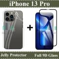 Apple iPhone 13 Pro Tempered Glass HD 9D Curved Glass Protector Edge To Edge Full Glue + Back Hydrogel Soft Film jell Protector Sheet For Apple iPhone 13 Pro. 