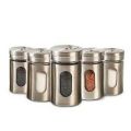 1/6 Pcs 100ML Stainless Steel Seasoning Storage Box Rotatable Adjustable Glass Condiment Bottle Pepper Spice Shaker (Silver). 