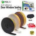 Pack of 2 Black Dtype Tape for Door and Window, Self Adhesive D-type Rubber Foam Sealing Tape for Sound Proofing, Dust Stopper, Air and Insect Control. 