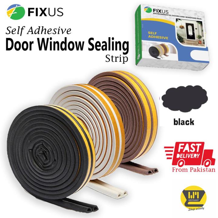 Pack of 2 Black Dtype Tape for Door and Window, Self Adhesive D-type Rubber Foam Sealing Tape for Sound Proofing, Dust Stopper, Air and Insect Control