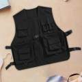 Utility Vest for Men Women, Cargo Vest, Breathable Front Buckle Casual Waistcoat Outerwear 2XL Black. 