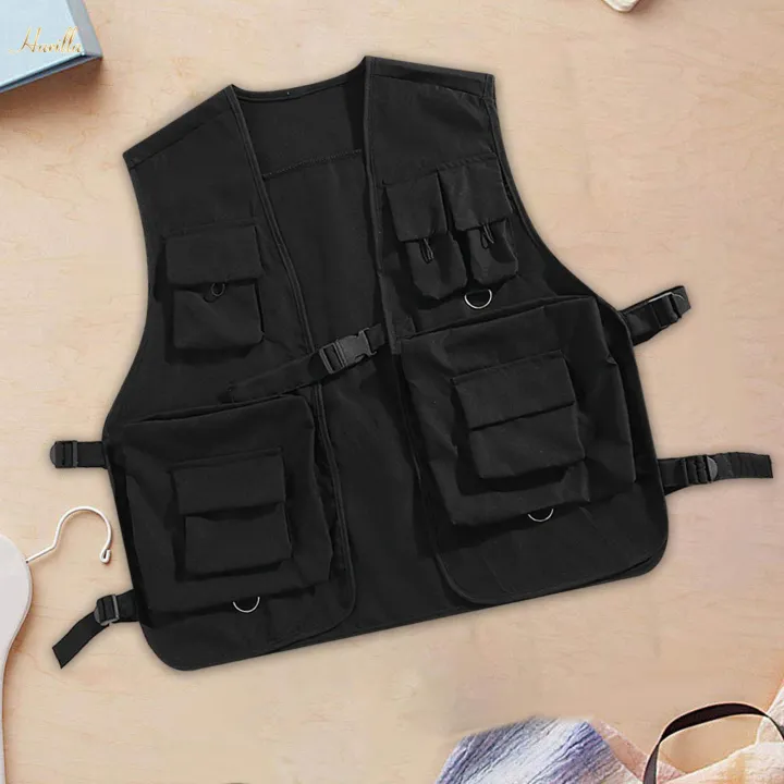 Utility%20Vest%20for%20Men%20Women,%20Cargo%20Vest,%20Breathable%20Front%20Buckle%20Casual%20Waistcoat%20Outerwear%202XL%20Black%20-%20Image%207