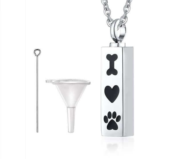 Openable Glass Vial Women Pendant Memorial Ash Bottle Cremation Pet Urn Jewelry