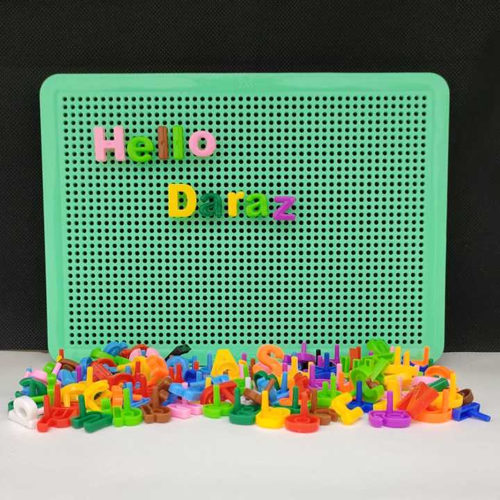 Educational Peg Board For Learning English Aplhabets Pin Board Kids Spelling And Words Learner Board 75+ Alphabatical Pins