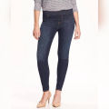 Blue Cotton Slim Fit Jegging For Women. 