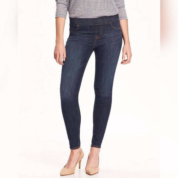 Blue Cotton Slim Fit Jegging For Women