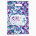 Mermaid Goody Bags - 10 x 6 Inch - Gift Bags - Mermaid Themed Party - Blue - Girls - Pack Of 10. 