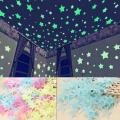 100pcs Glow In The Dark Luminous Stars Plastic Wall Stickers Decal for Kids Baby Room Glowing Home Sticker Decorations. 