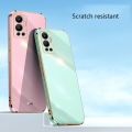 Biruiqu for Infinix Hot 12 Back Cover Luxury 6D Plating Frame Shiny Bling Phone Pounch Soft Silicone Square Phone Case. 