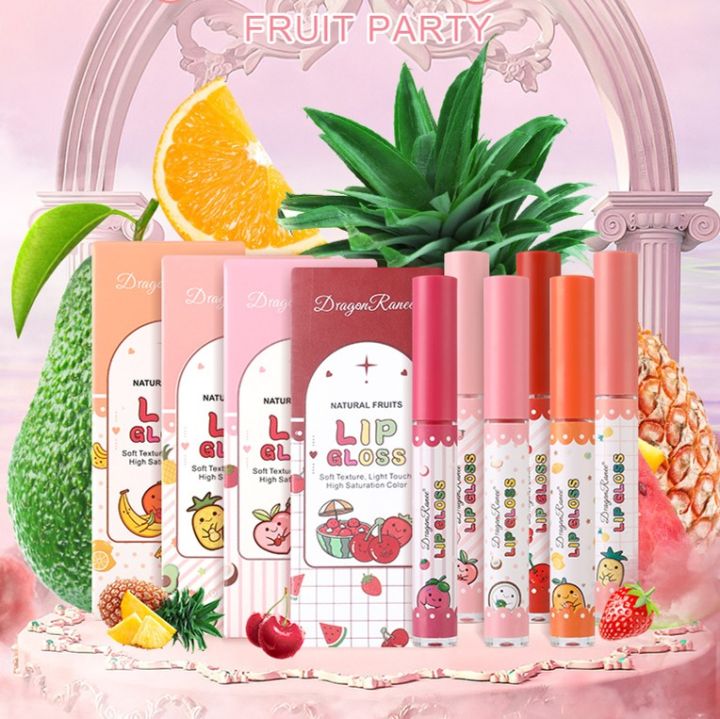Dragon Ranee 3PCS New Velvet Matte Lip Gloss Waterproof Long Lasting Lip Balm Moisturizing Makeup 1.5g*3 DR34