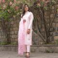 Trendy Shalwar Kameez with Organza Dupatta /  designer made stitched 3pc Ladies suit on discount/ Traditional Ladies Formal & casual wear / Shirt with Buttons & front opening. 