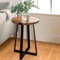 Decore To Adore Customize One Piece Rustic 18″ Wide Metal Legs and Wood Top Round Side Table-Decoration Table-Living Room Table. 