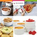 Techmanistan Pack of 6 - Porcelain Baking Ramekins Creme Fruit Serving Dessert Serving Custard Sauce Pudding Dipping Bowl. 
