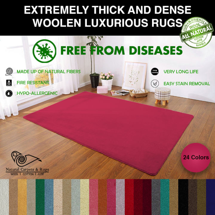 Natural Woolen Carpets and Rugs made of pure Wool for Living Room Rug, Dimension 3'3'' x 5' / 4'4'' x 6' / 6'6'' x 9'