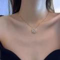 Hunts Best - Love Folded Four-Leaf Clover Magic Heart Shaped Necklace 4 Crystal Love Pendant For Girls and Women - 4 Crystal Heart Pendant Stainless Steel Necklace Chain - Magnetic Creative 4 Heart Leaf Necklace for Lovers, Couple, Family,  Birthday,. Eid. 