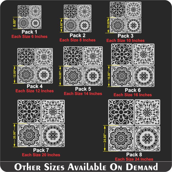 Pack%20of%204%20Flower%20patterns%20Reusable%20Stencil%20Airbrush%20Painting%20Wall%20Art%20DIY%20Home%20Decor%20Scrap%20booking%20Album%20Crafts%20-%20Image%204