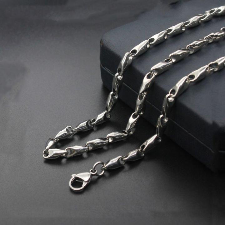 Fashion new titanium steel round melon sub-chain tapered chain men's wild stainless steel necklace jewelry