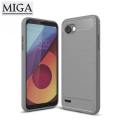 【Miga Plaza】 Back Cover For LG Q6 / Q6 Plus Soft Silicone TPU Phone Case Carbon Fiber Texture Brushed Shell Anti-knock Full Protection Casing. 