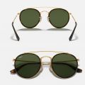 Fashion Round Double Bridge Branded Sunglasses Metal Round Frame UV Protection for Men Women Goggle with Protection Box. 